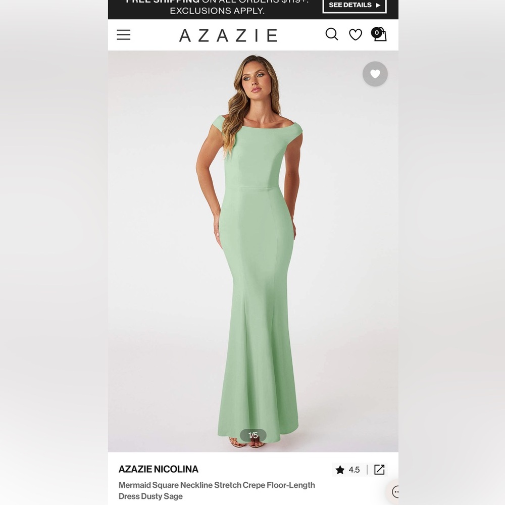 Azazie Nicolina - size A12
Dress Color: Dusty Sage